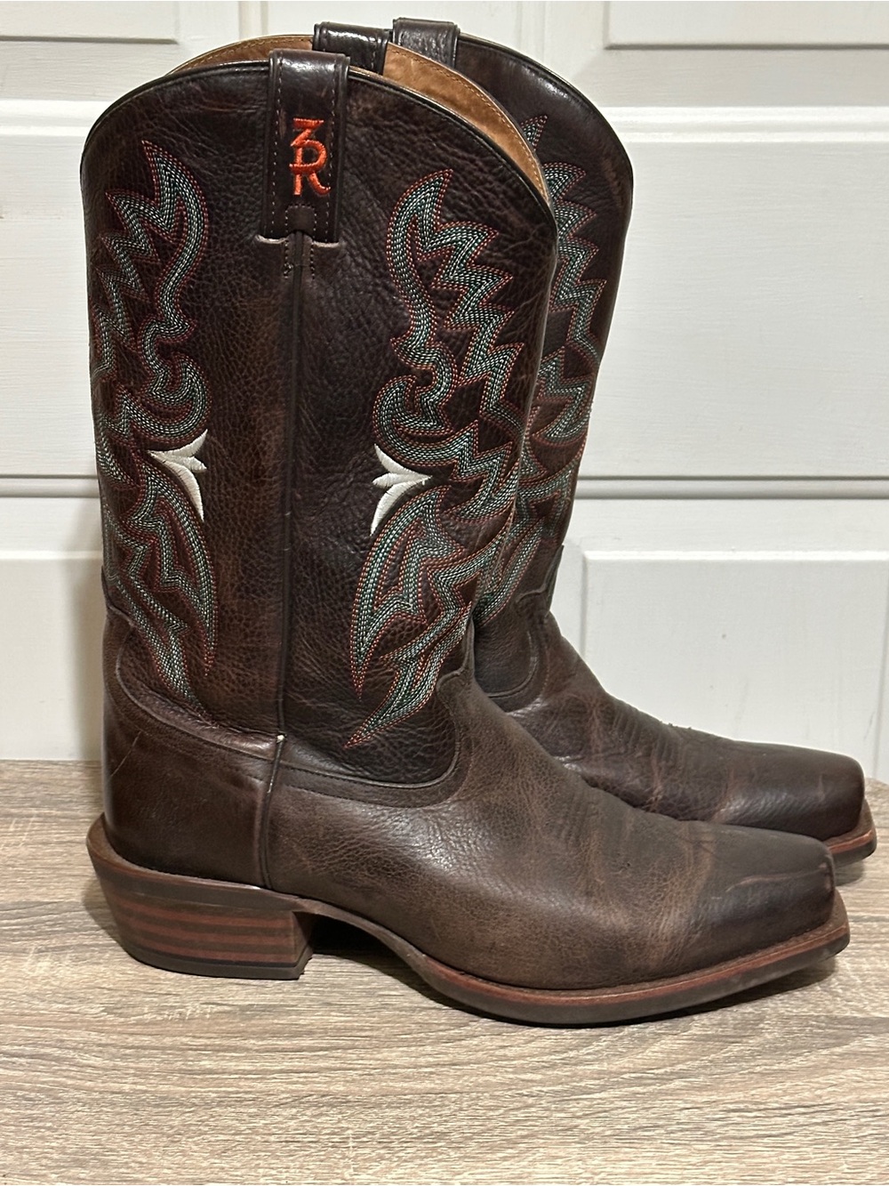 Tony Lama Men’s Sz 11EE Square Toe 3R Western Cowboy Boots Brown Leather 4028